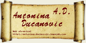 Antonina Ducanović vizit kartica